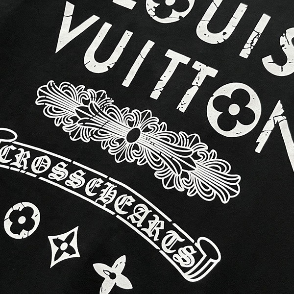 ルイヴィトン クロムハーツ 偽物 コラボ Tシャツ vuc78738