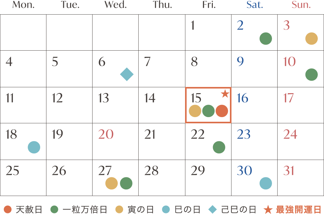 3月の開運日