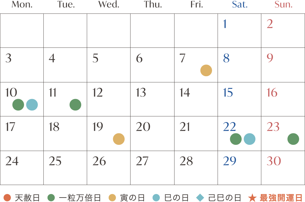 6月の開運日