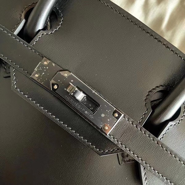 【完全受注生産】 希少!エルメス ソーブラック バーキン30 コピーn級品 ブラック ボックスカーフ ブラック金具 erl77595