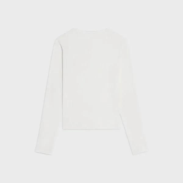 すぐ届く【セリーヌ】L/S Tシャツ コピー リブ編みコットンジャージー RX0A90F43