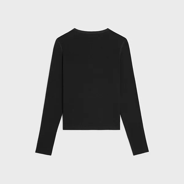 すぐ届く【セリーヌ】L/S Tシャツ コピー リブ編みコットンジャージー RX0A90F43