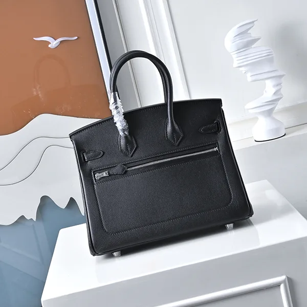 【原厂級特級レザー】 エルメス バーキンロック25 スーパーコピー ブラック ヴォリュプト シルバー金具 erx67844