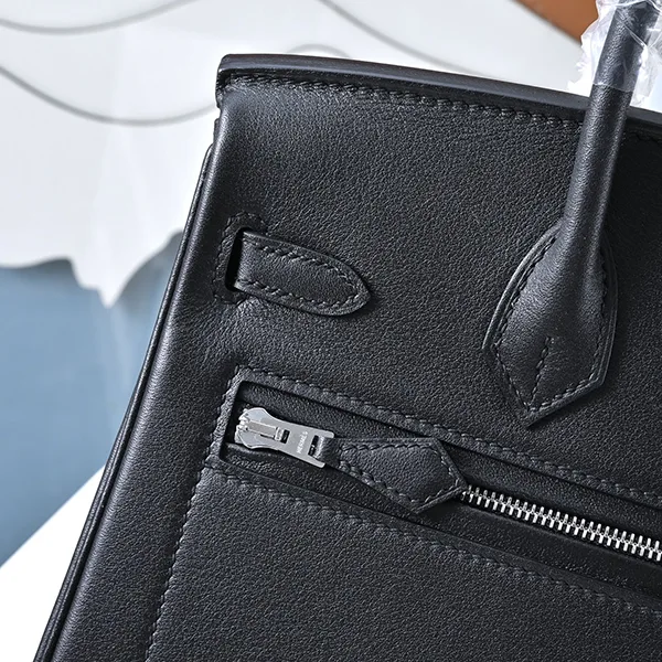 【原厂級特級レザー】 エルメス バーキンロック25 スーパーコピー ブラック ヴォリュプト シルバー金具 erx67844