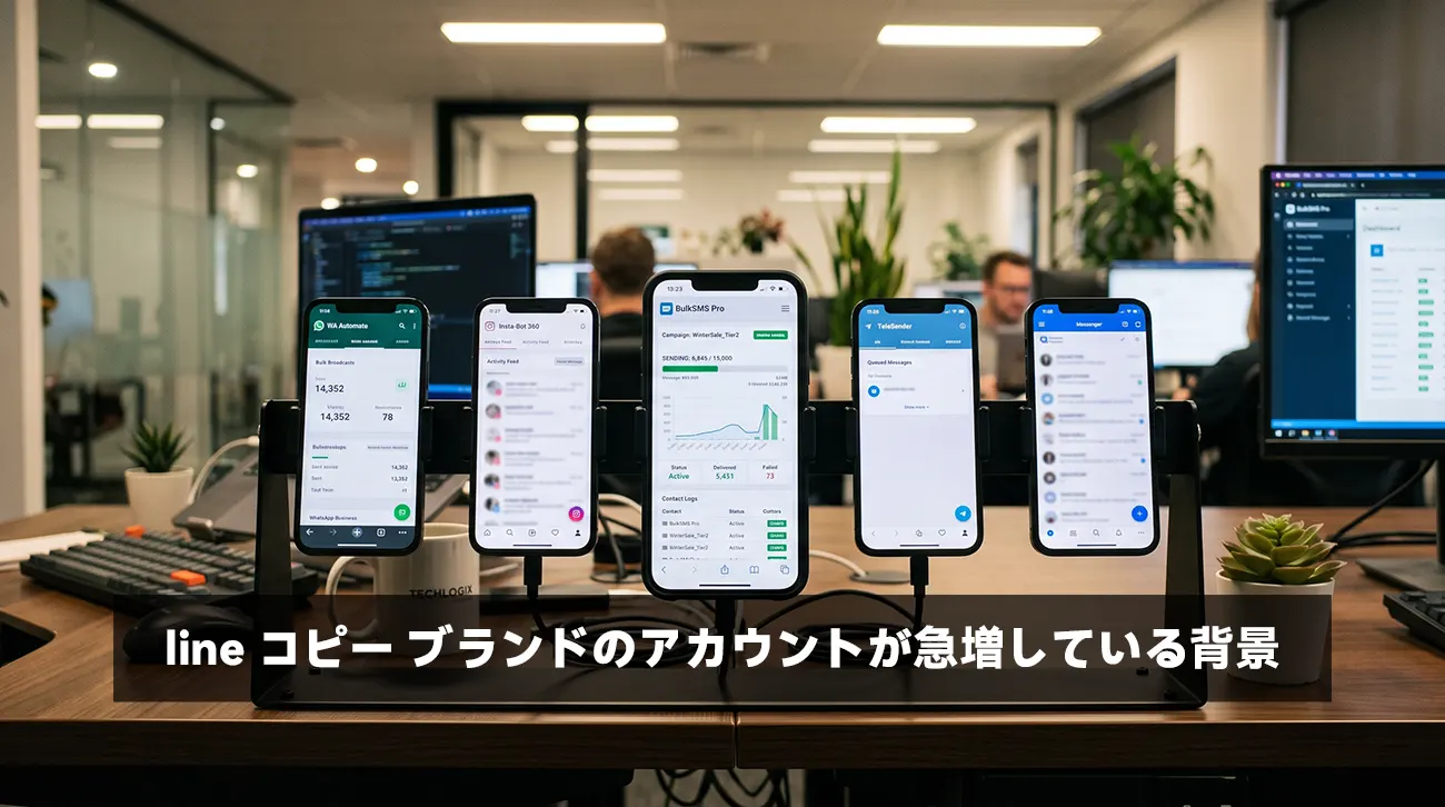 ツールで自動量産されるスパムアカウント群のイメージ