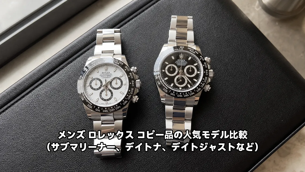 並べて比較された白文字盤と黒文字盤のロレックス デイトナ