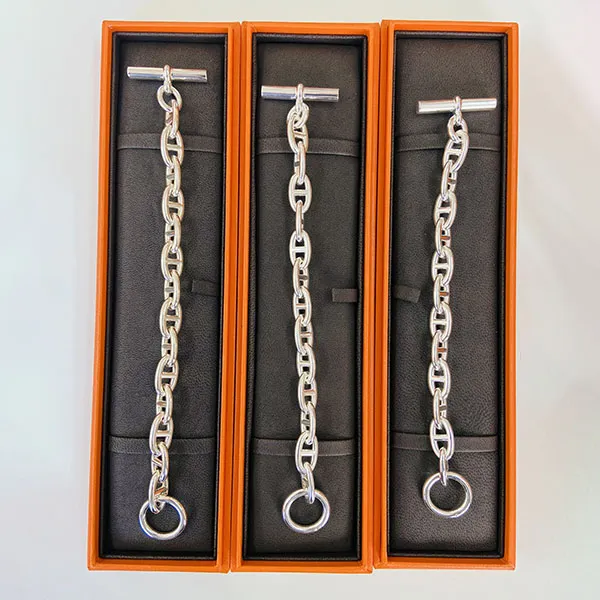 【最高純度SV925・鍛造】エルメス シェーヌダンクル ブレスレット N級品 シルバー925◆大人気の希少サイズ H101672B 00014